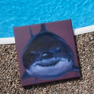 FAT WHITE SHARK ručně malovaný originál na plátně – 260823